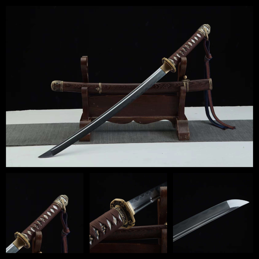 wakizashi thép gấp hoa văn damascus  [MSP 07]